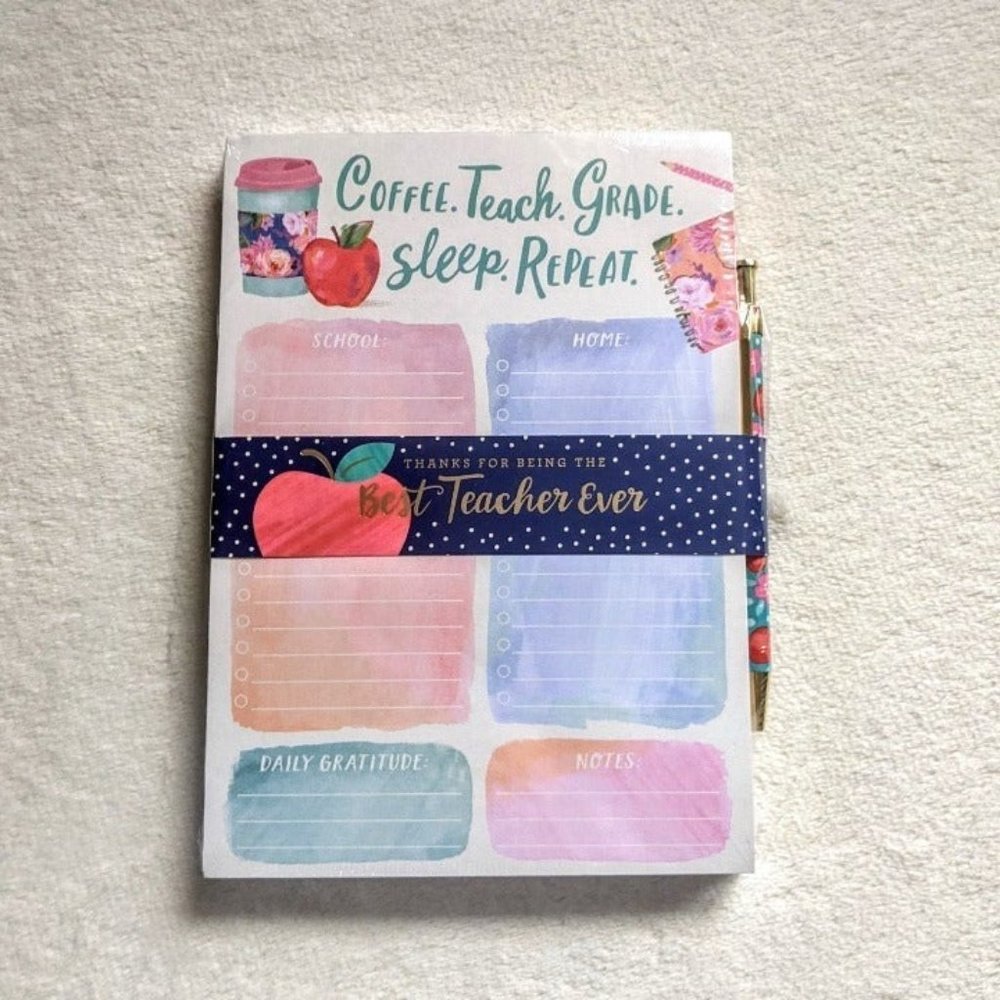 Best Teacher Coffee, Sleep Notepad & Pen Set - Picture 1 of 8